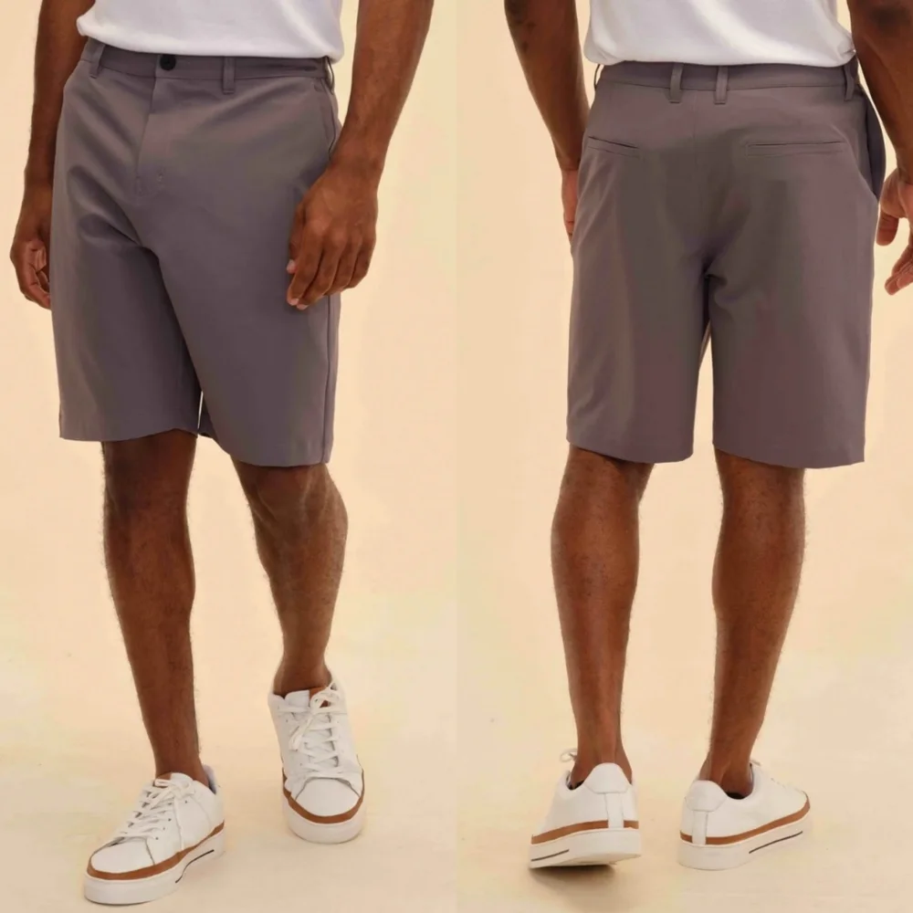 NWT Magaschoni Men's Classic Fit Stretch Shorts Resortwear Travel Tan Size 34